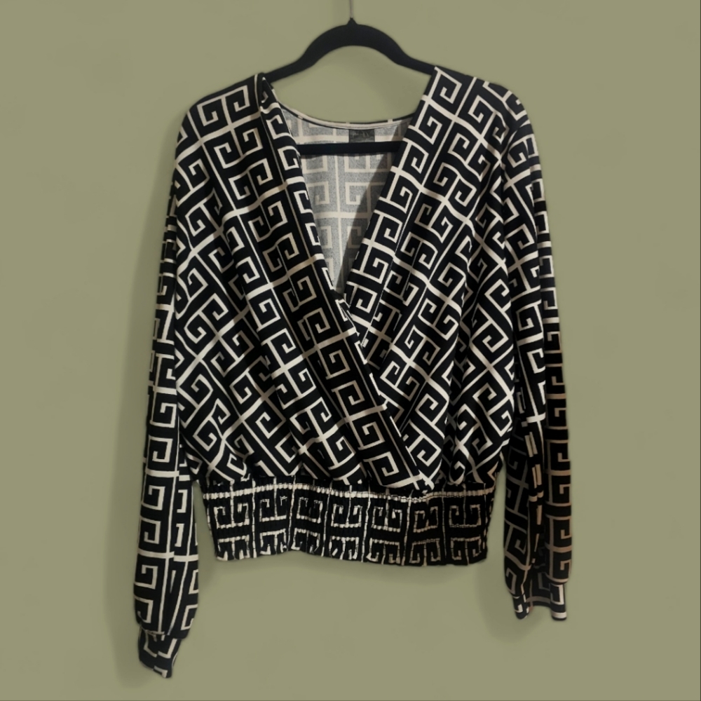 Black and white blouse